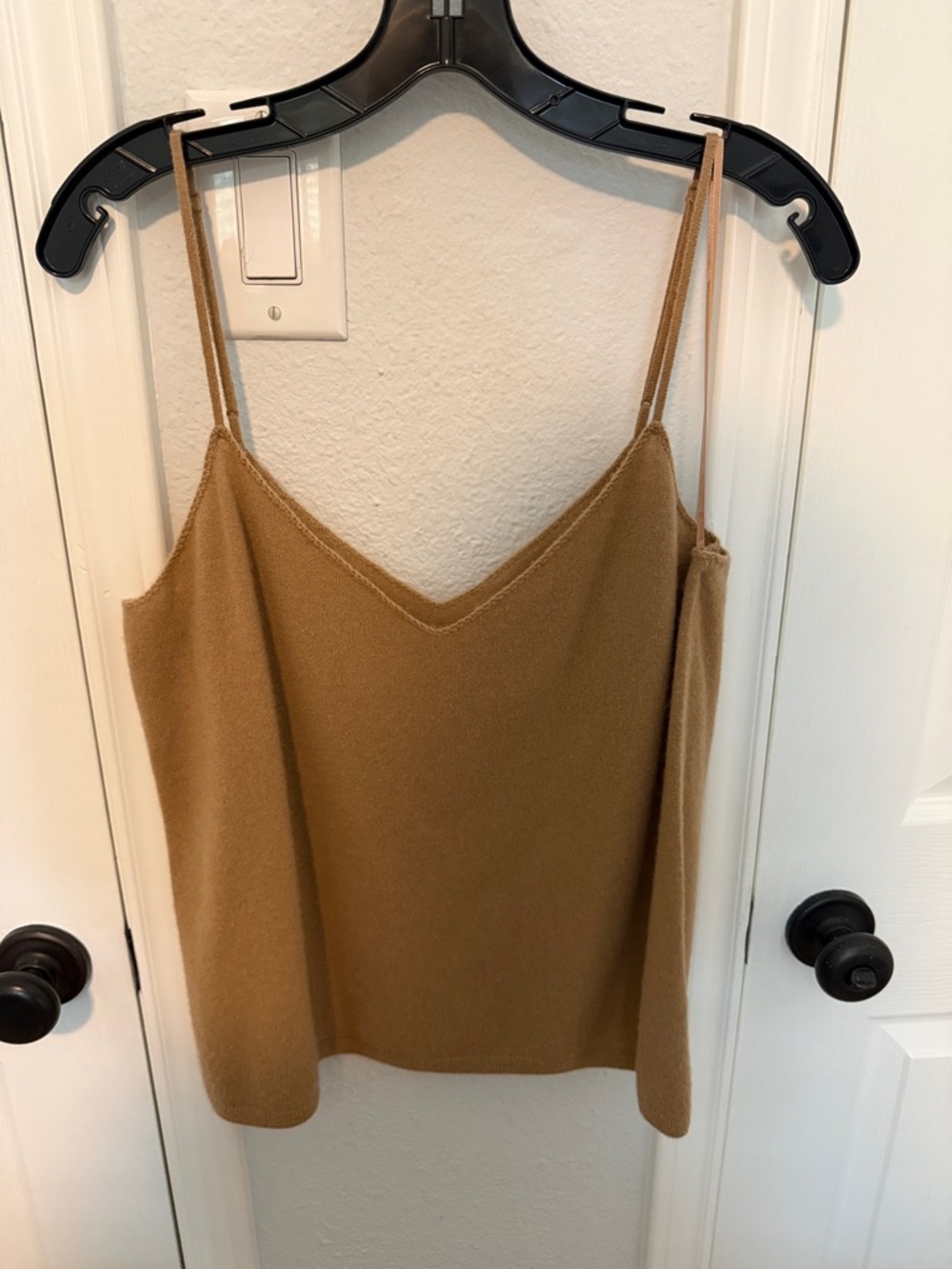 Vince Camel Brown Knit Spaghetti Strap Cami